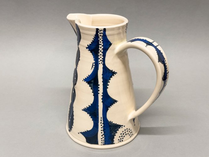 Straight Jug with Blue Pattern