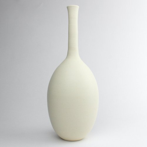 Long-necked Oval Vase, ivory