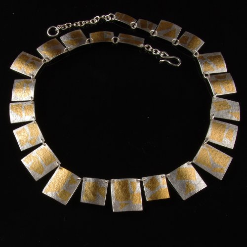 Image of Rectangular Tiled Necklace with texture