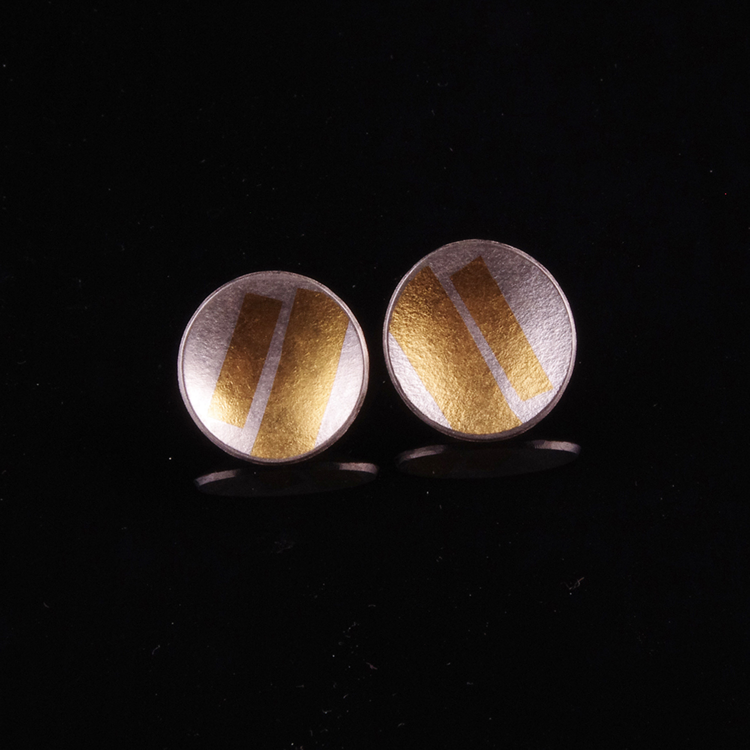Stud Earrings, textured by Cathy Timbrell