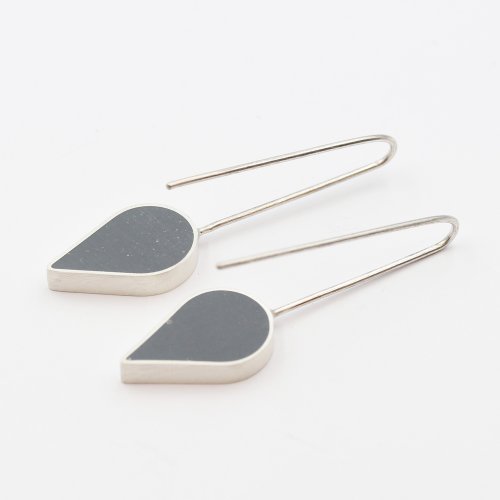 Image of Grey Teardrop Earrings