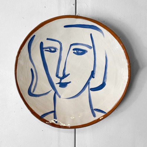 Blue Face Wall Plate/Platter
