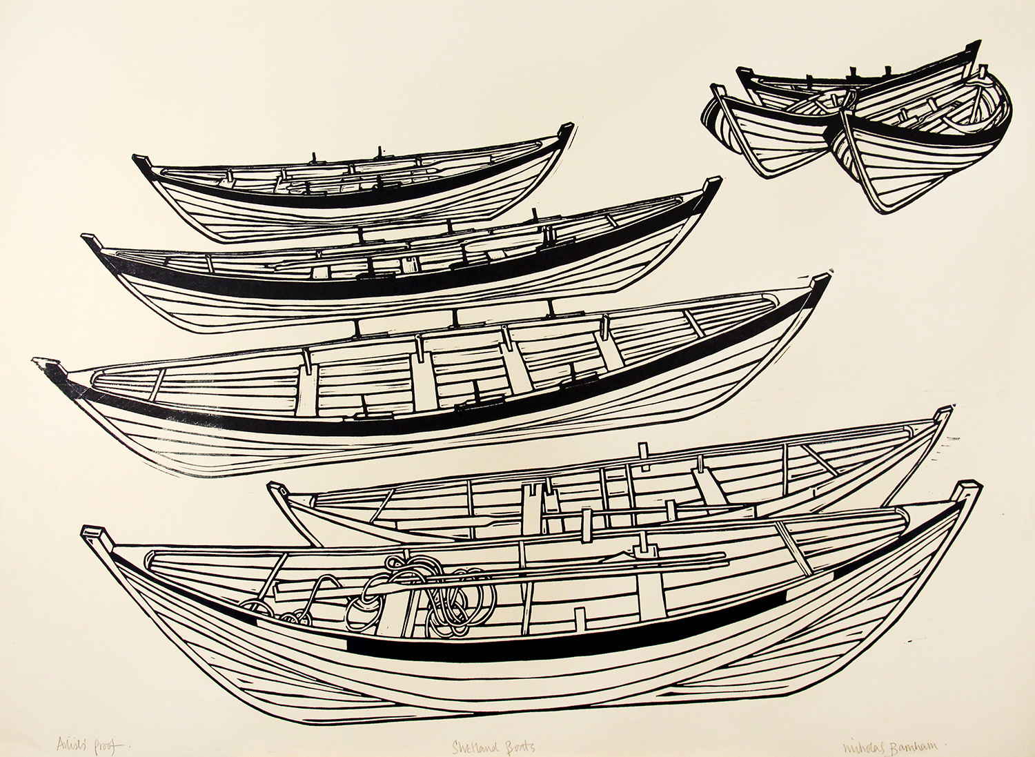 Shetland Boats by Nicholas Barnham