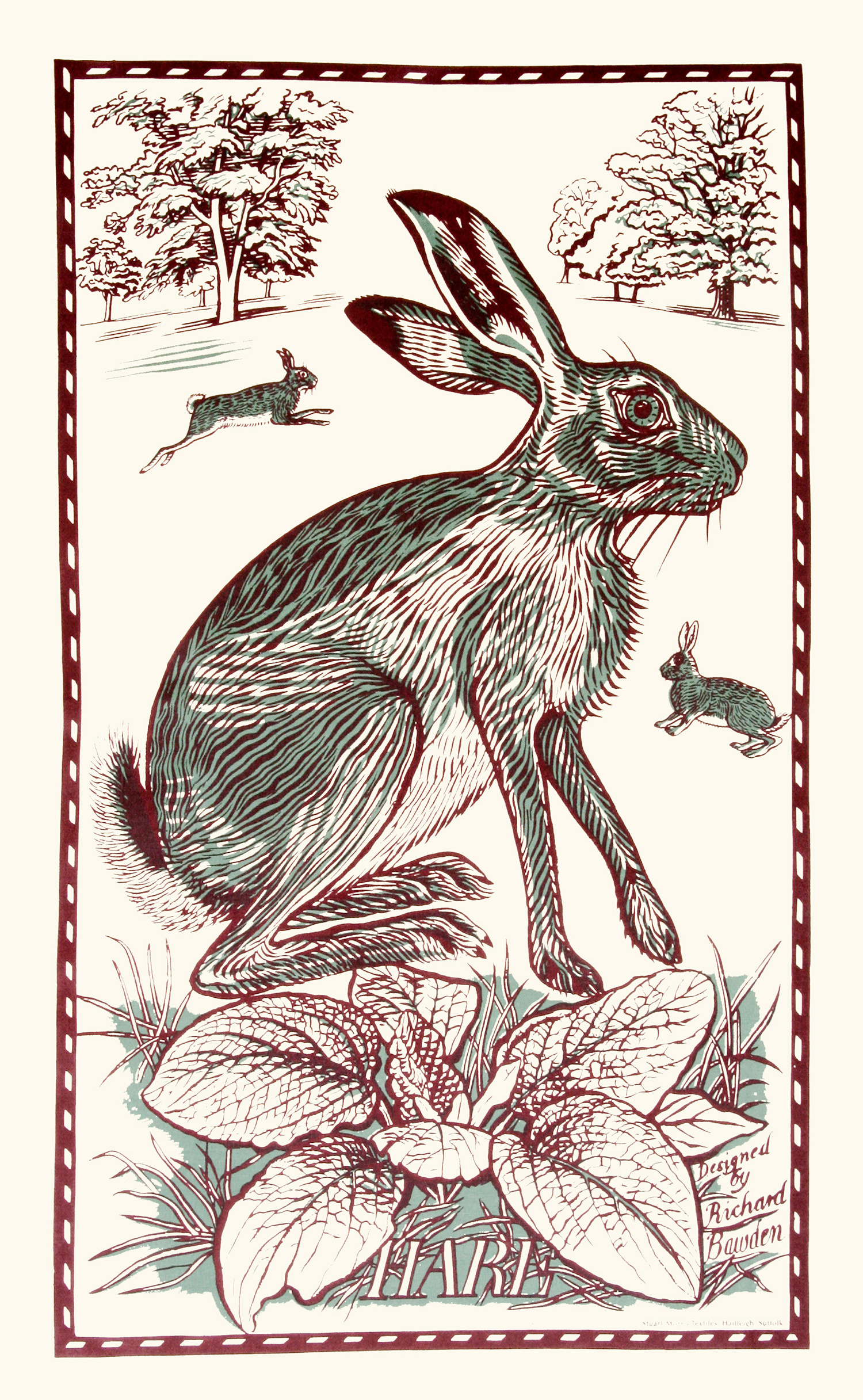 Tea Towel Hare by Richard Bawden