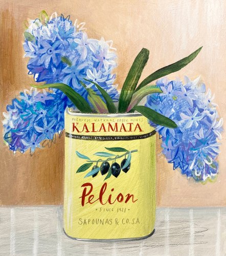 Image of Hyacinths in the Olive Tin