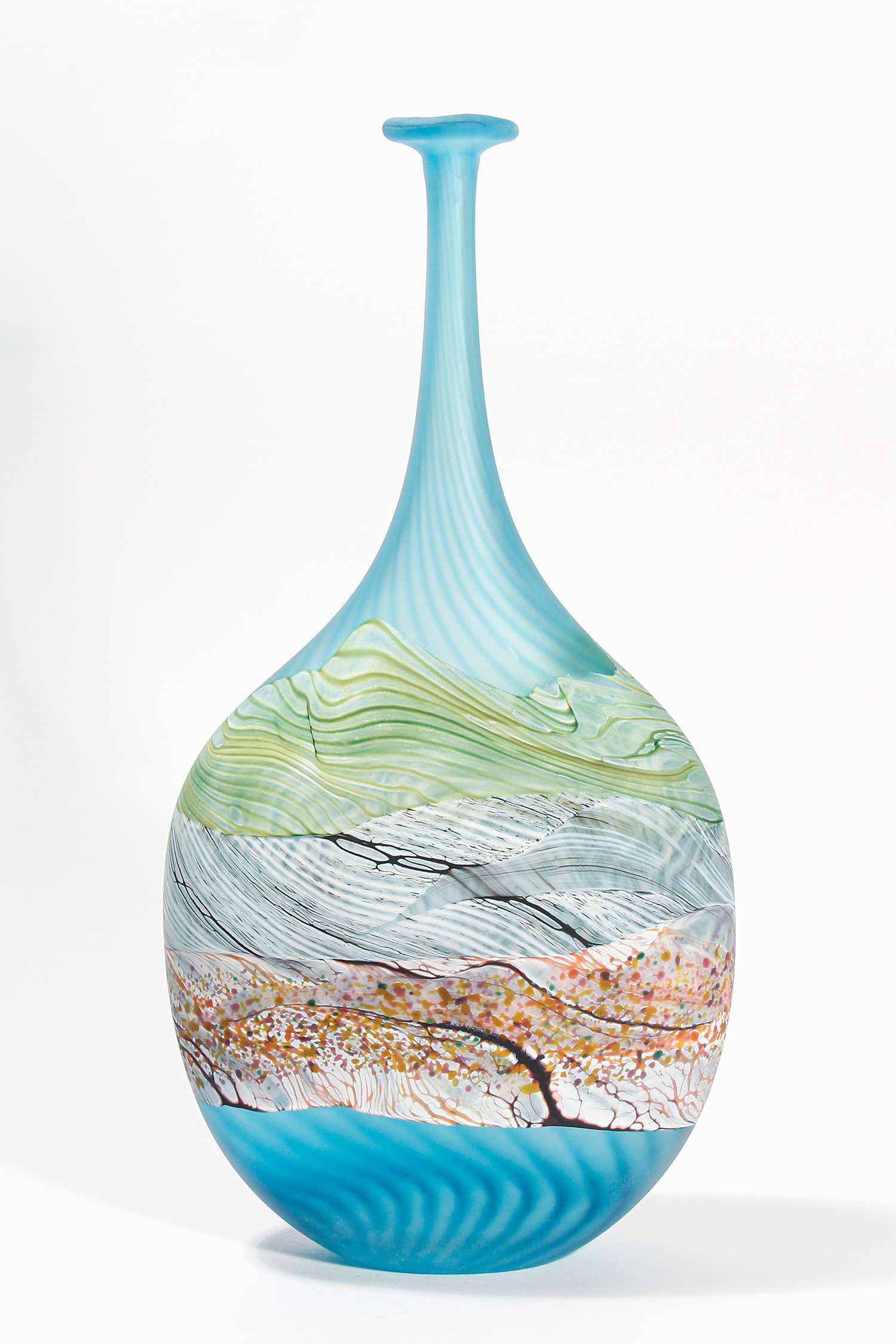 Flint Flattened Flask, medium by Thomas Petit