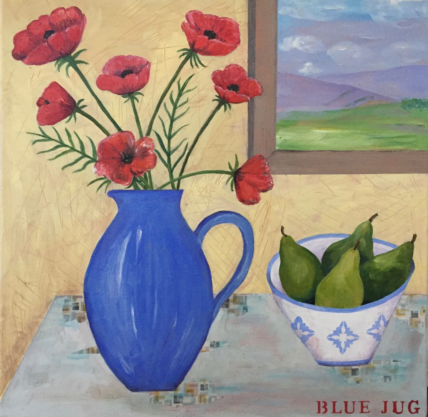 Blue jug by Sarah Allen