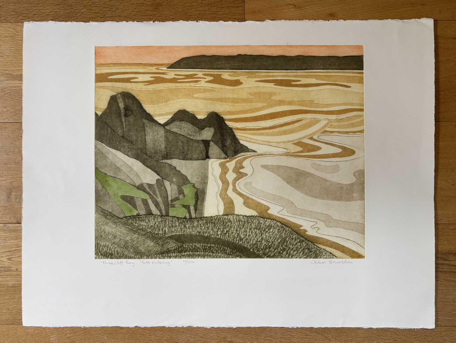 "Three Cliff Bay, Tide Entering" by John Brunsdon