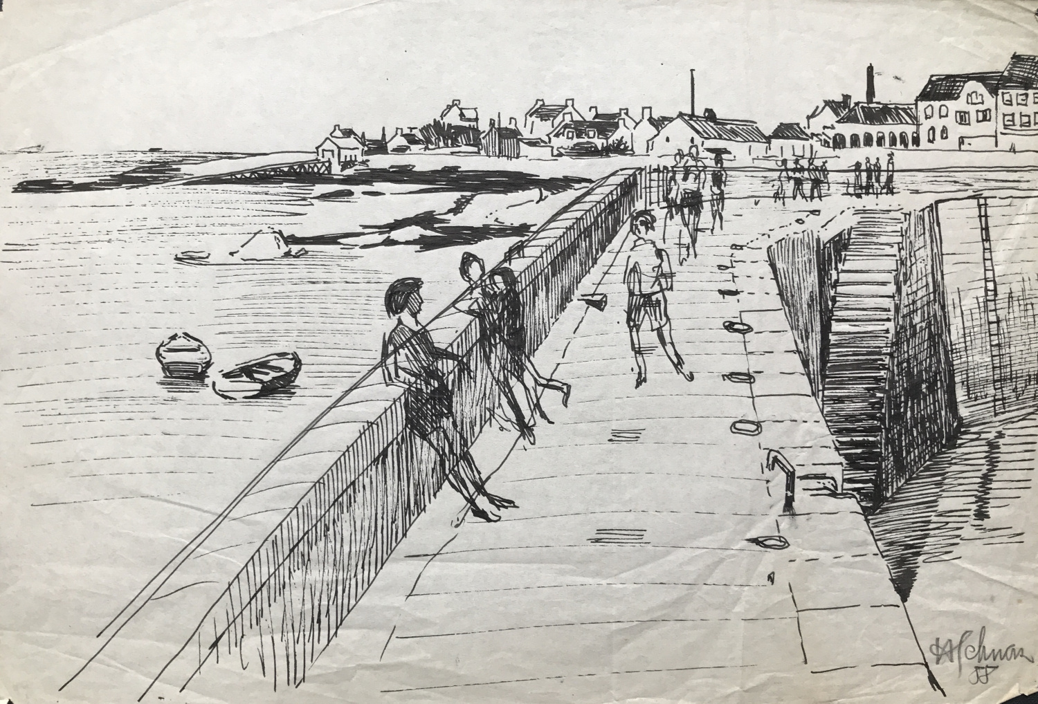 Jetty, Brittany. by Hans Schwarz