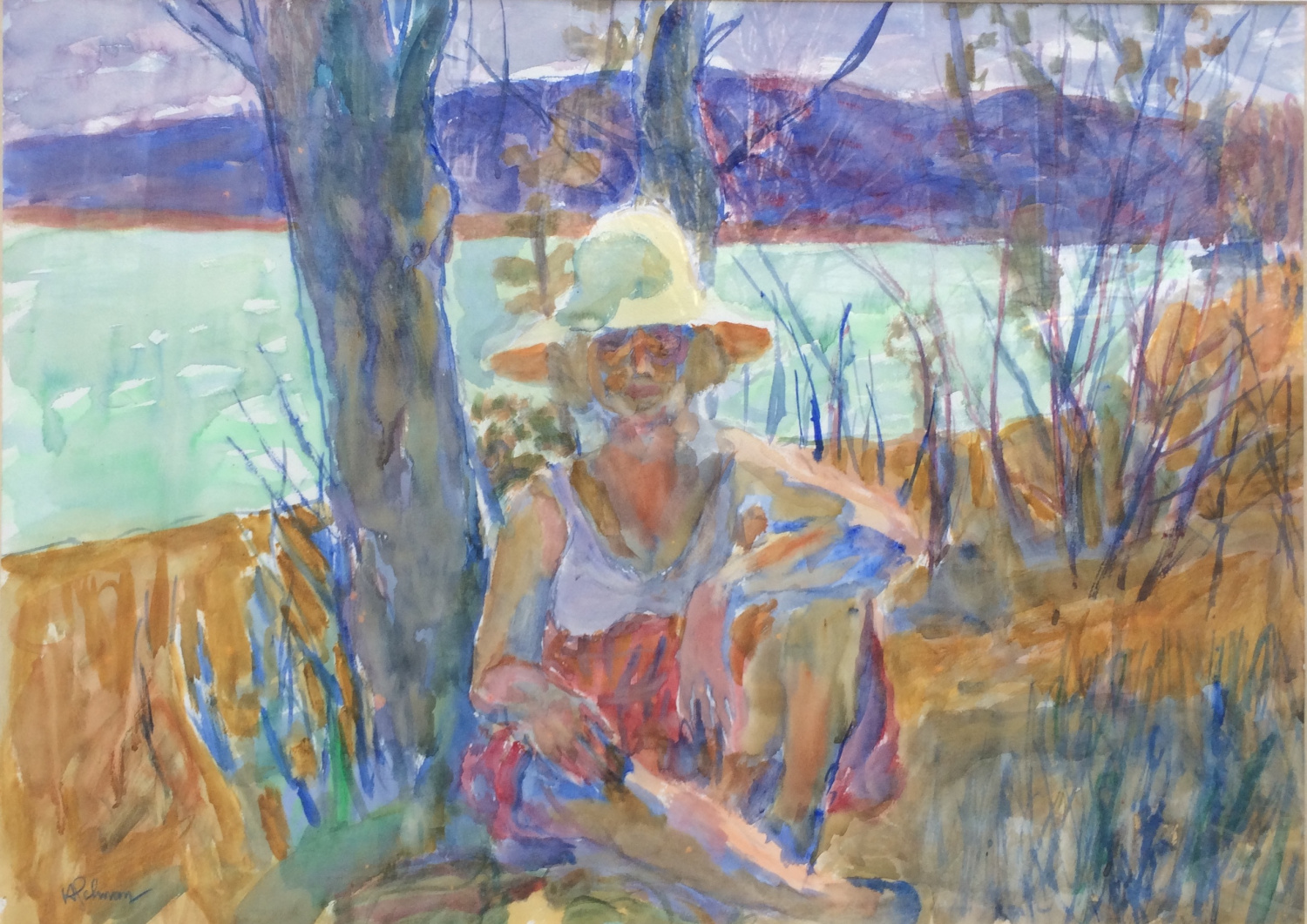 Lena by the lac du Salagou by Hans Schwarz
