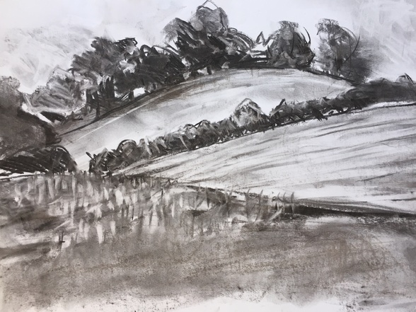 Stubble Field, Lincs by Jan Lindsay