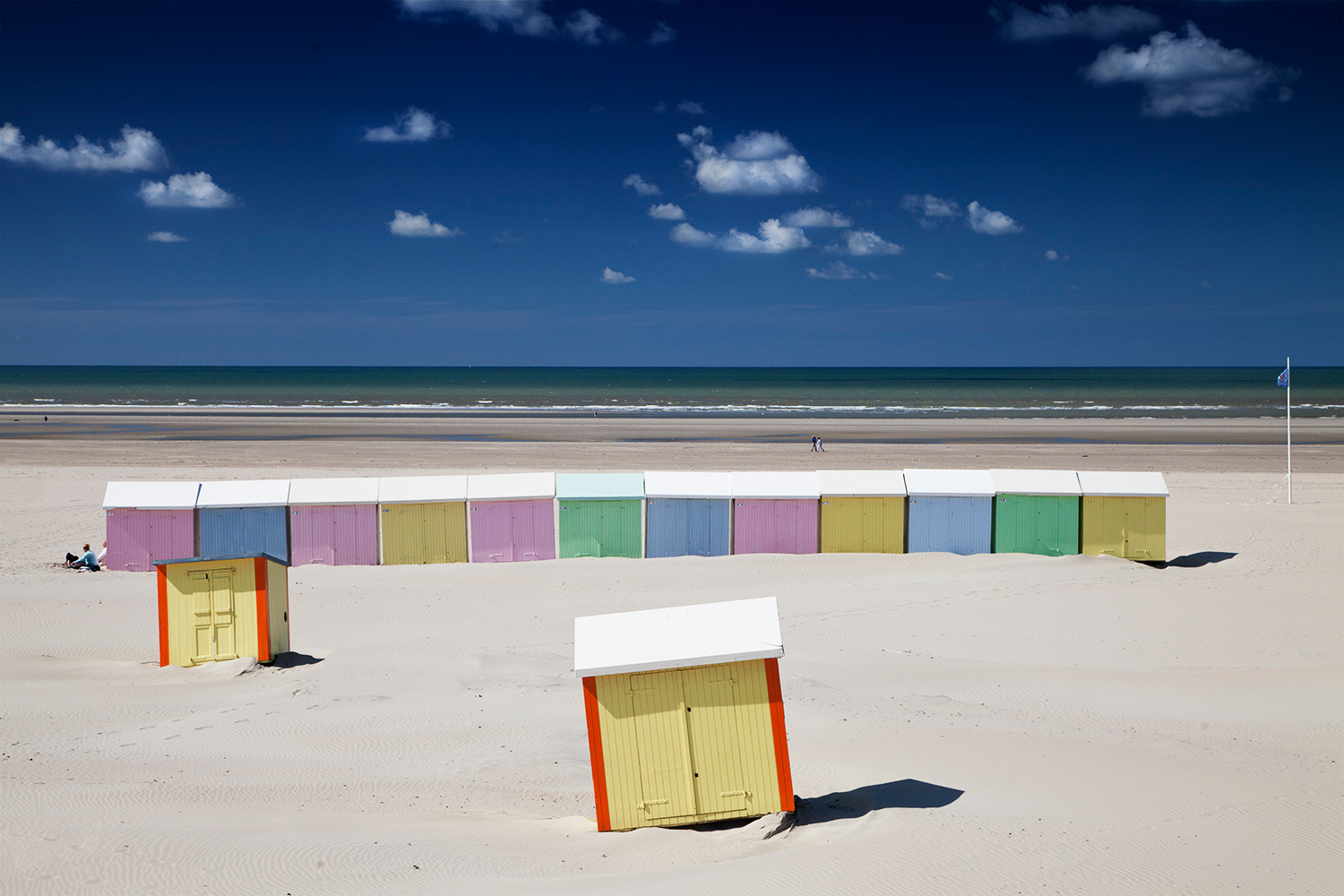 French Beach Huts No 12 by David Morris