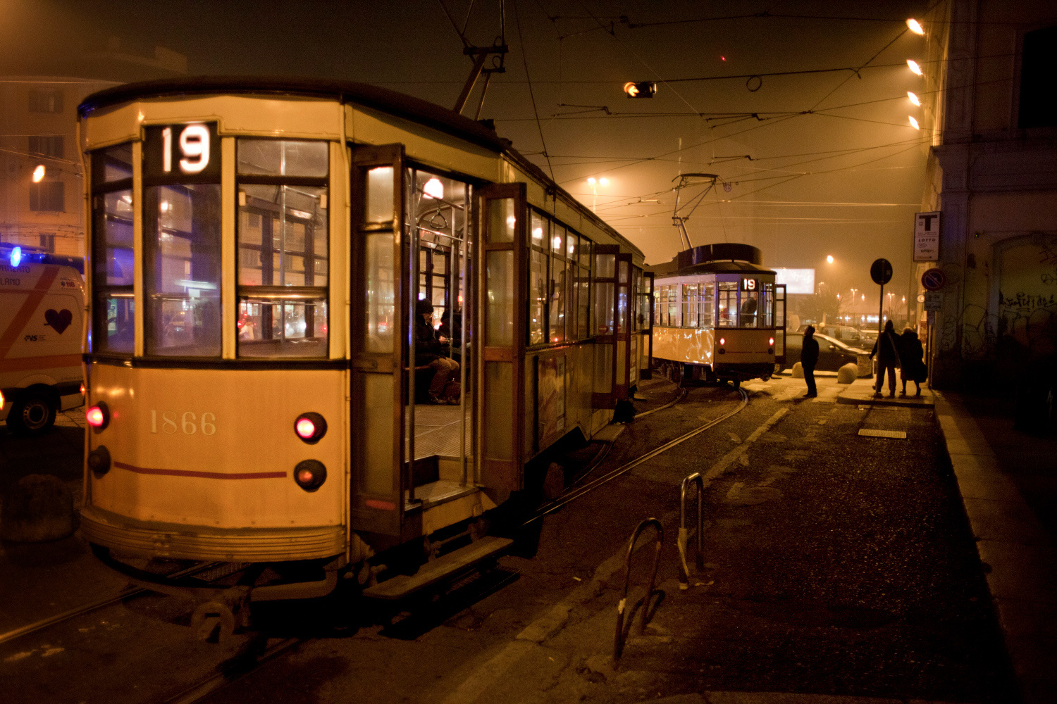 The Night Tram, Milano by David Morris