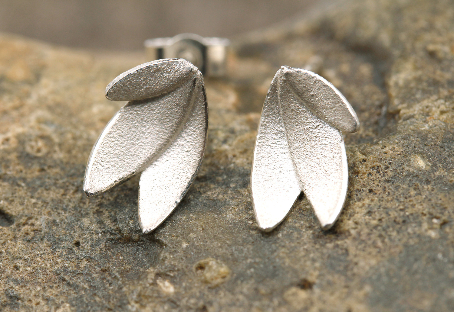 Long Eucalyptus Leaves Earrings by Donna Barry