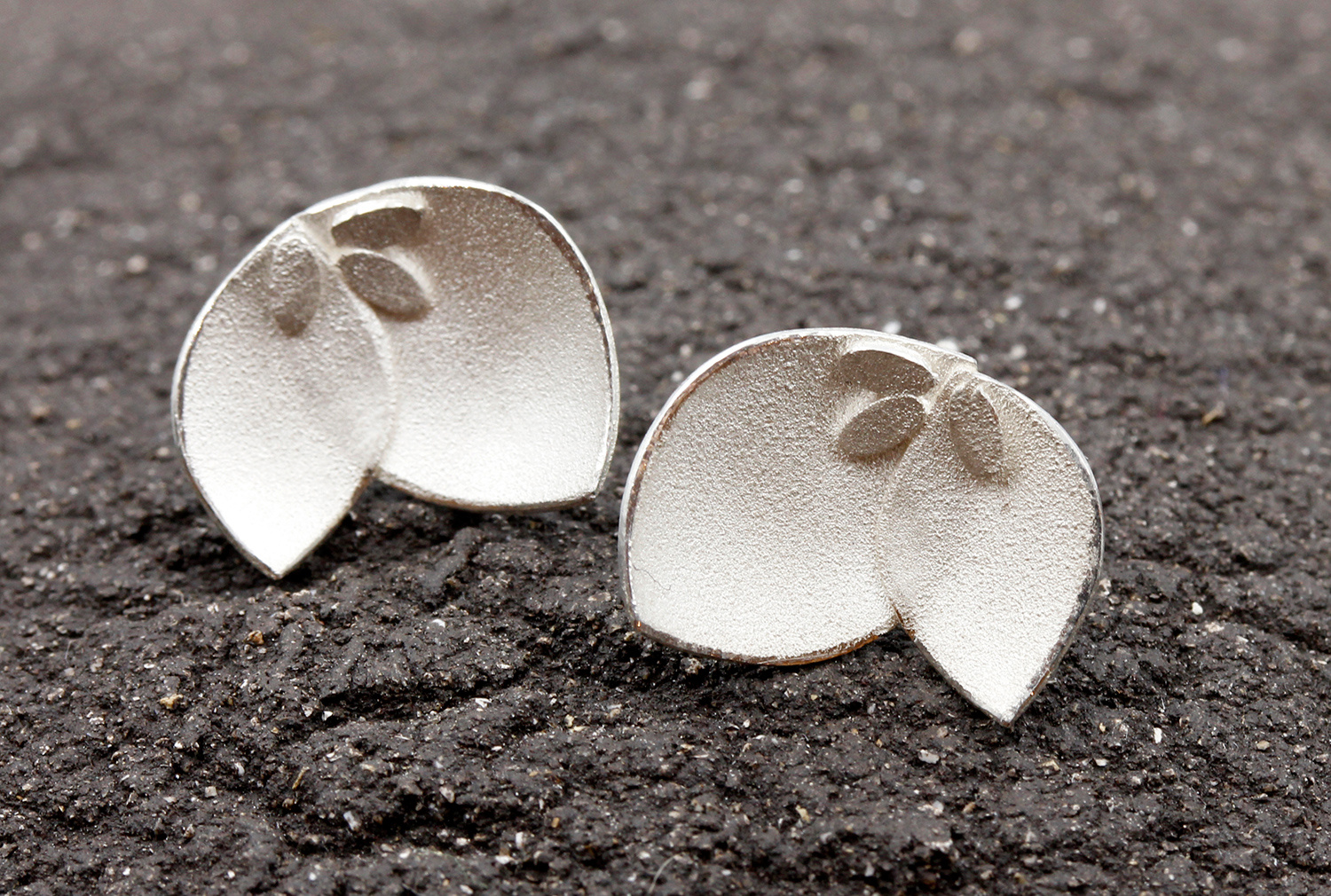 Orchid Foliage Petal Earrings by Donna Barry