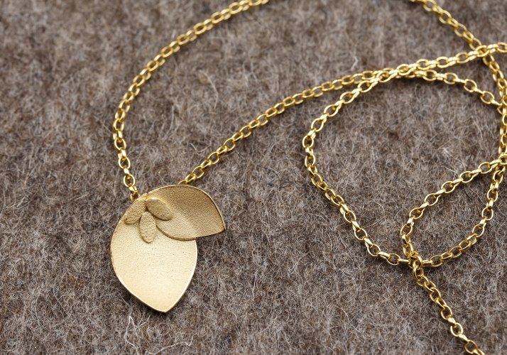 Orchid Foliage Petal Pendant