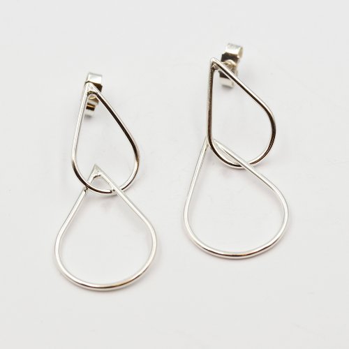 Double Teardrop Stud Earrings