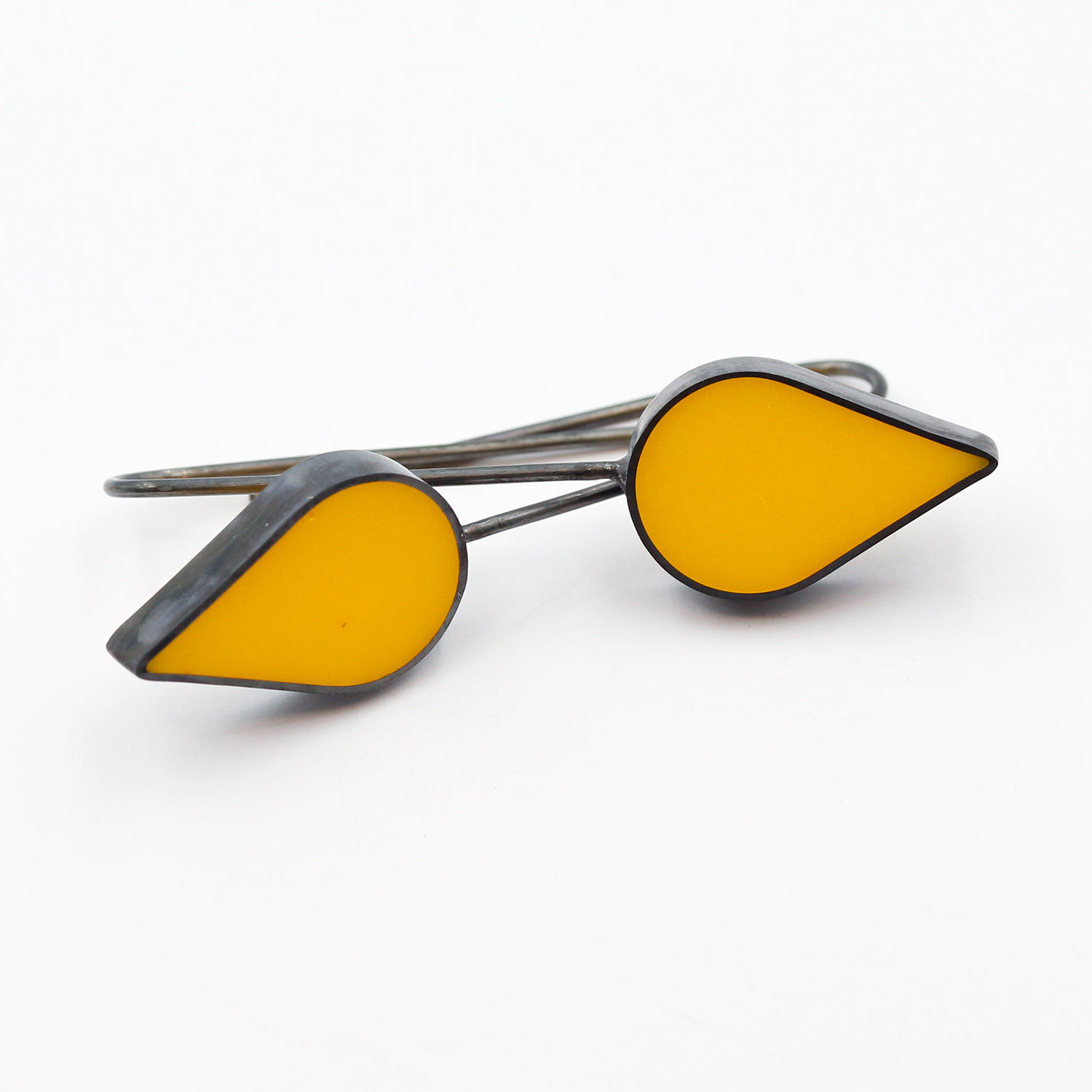 Yellow Teardrop Earrings, large by Claire Lowe