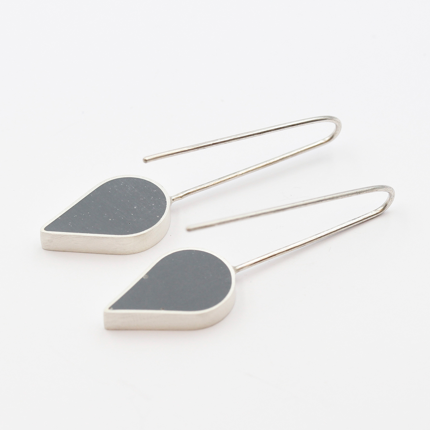 Grey Teardrop Earrings by Claire Lowe