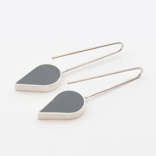 Grey Teardrop Earrings