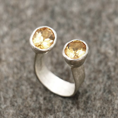 Double Citrine Ring