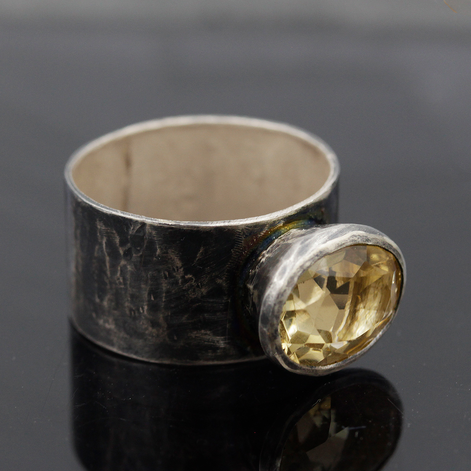 Citrine Wide Ring by Disa Allsopp