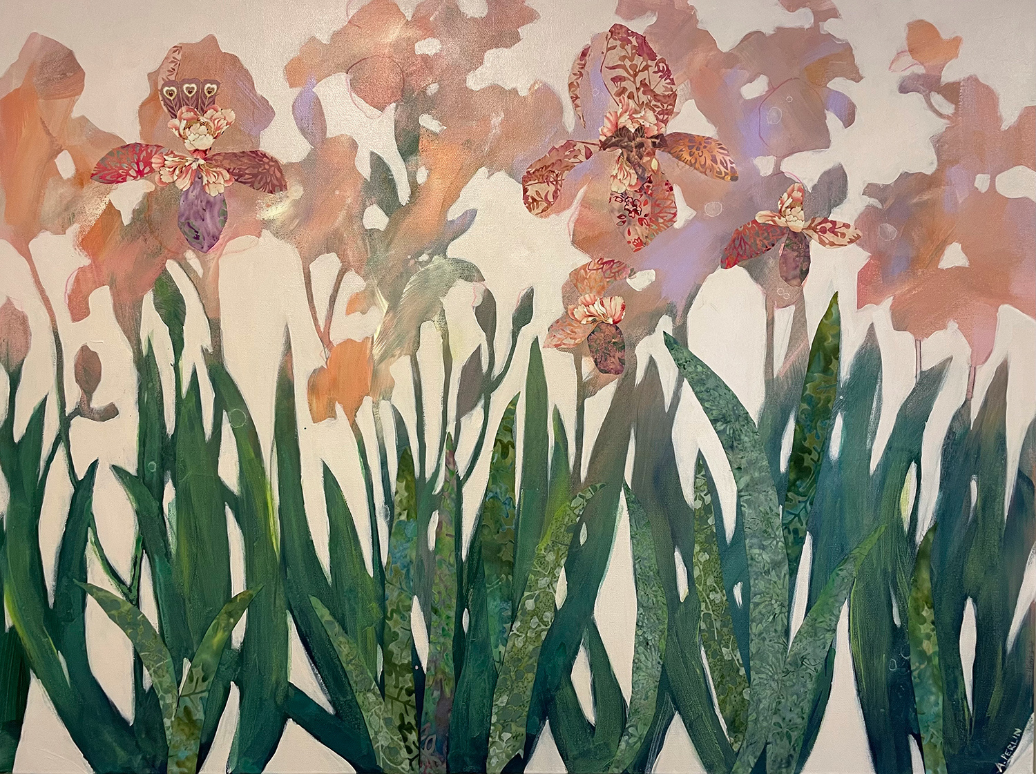 Peach Irises by Anna Perlin