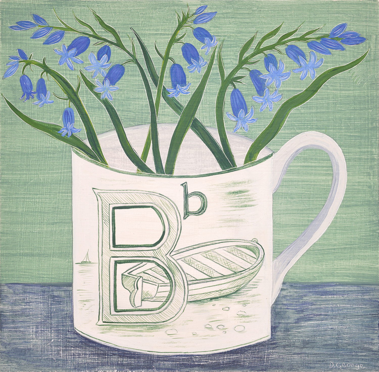 Boat and Bluebells by Debbie George