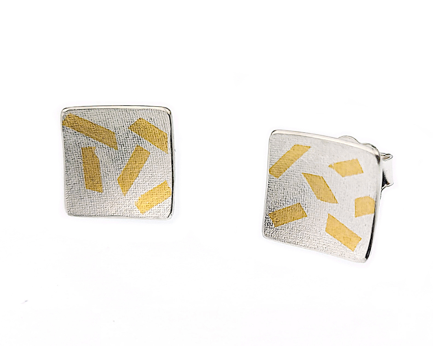 Earstuds, mismatch square sprinkle by Hendrike Barz-Meltzer