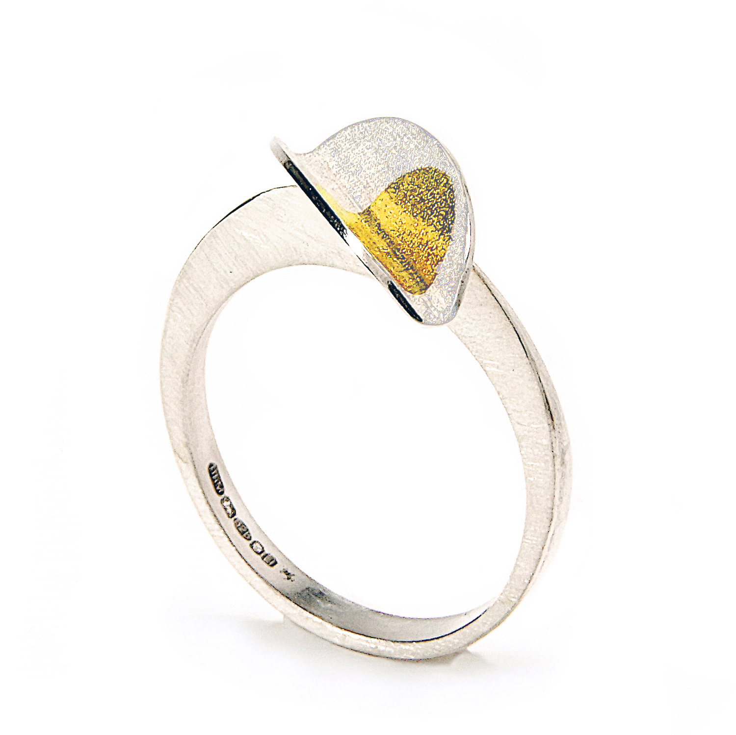 Ring, folded with gold circle by Hendrike Barz-Meltzer