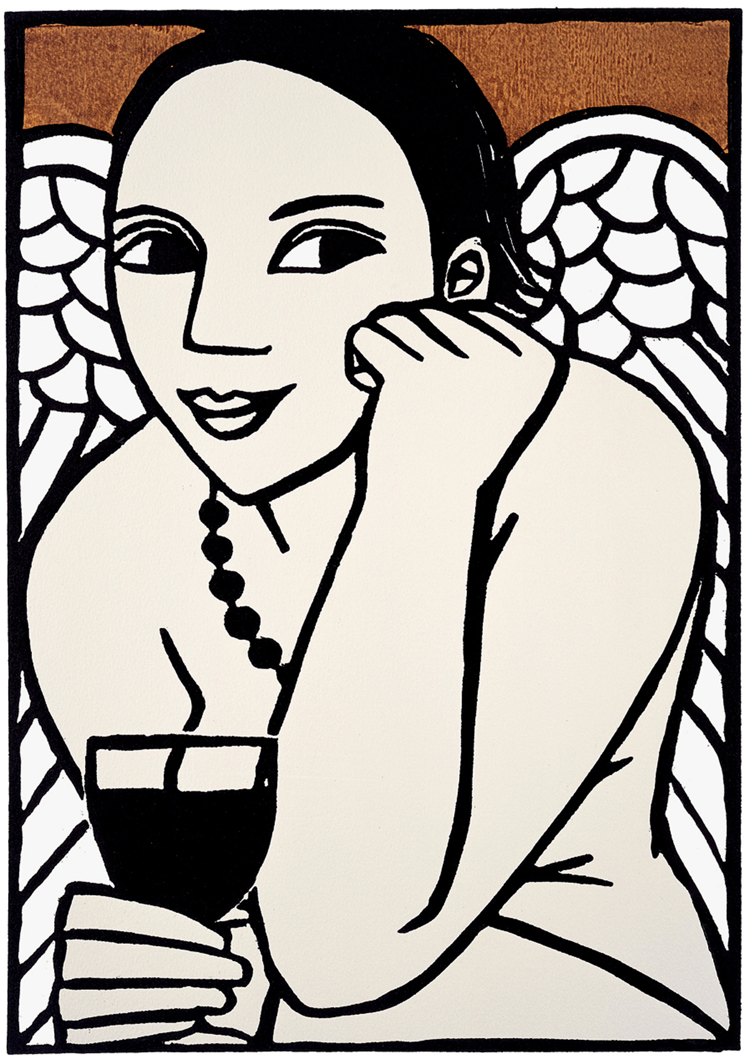 Angel with Merlot by Anita Klein