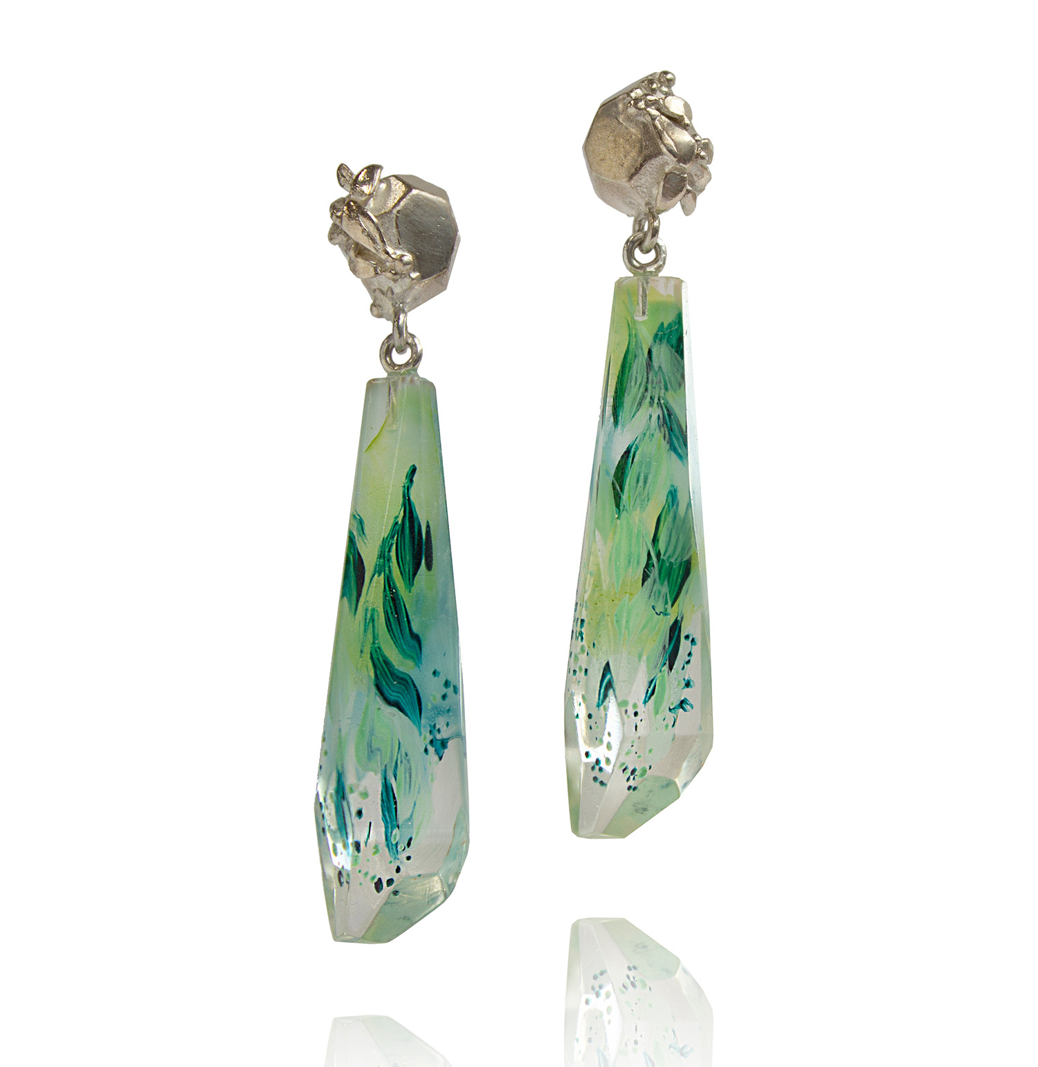 Botanical Shard Earrings by Holly Suzanna Clifford