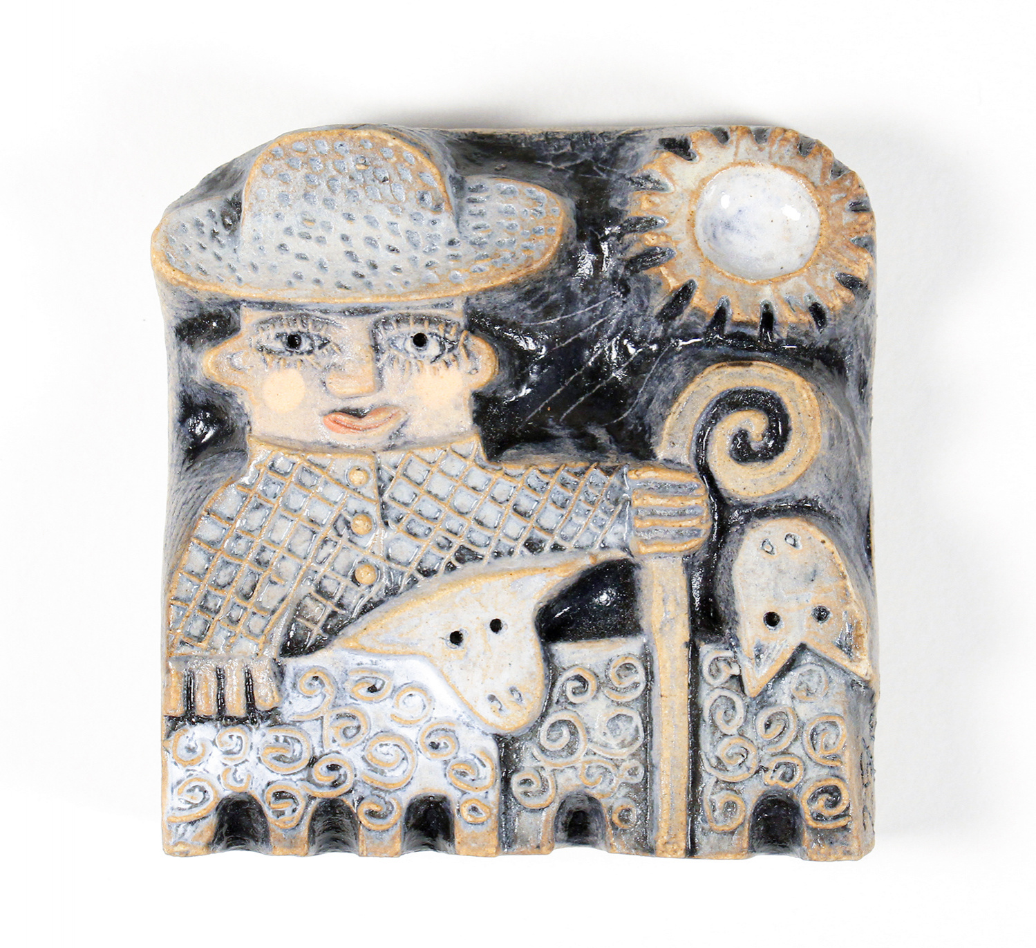 Shepherd with 2 Sheep by Hilke MacIntyre