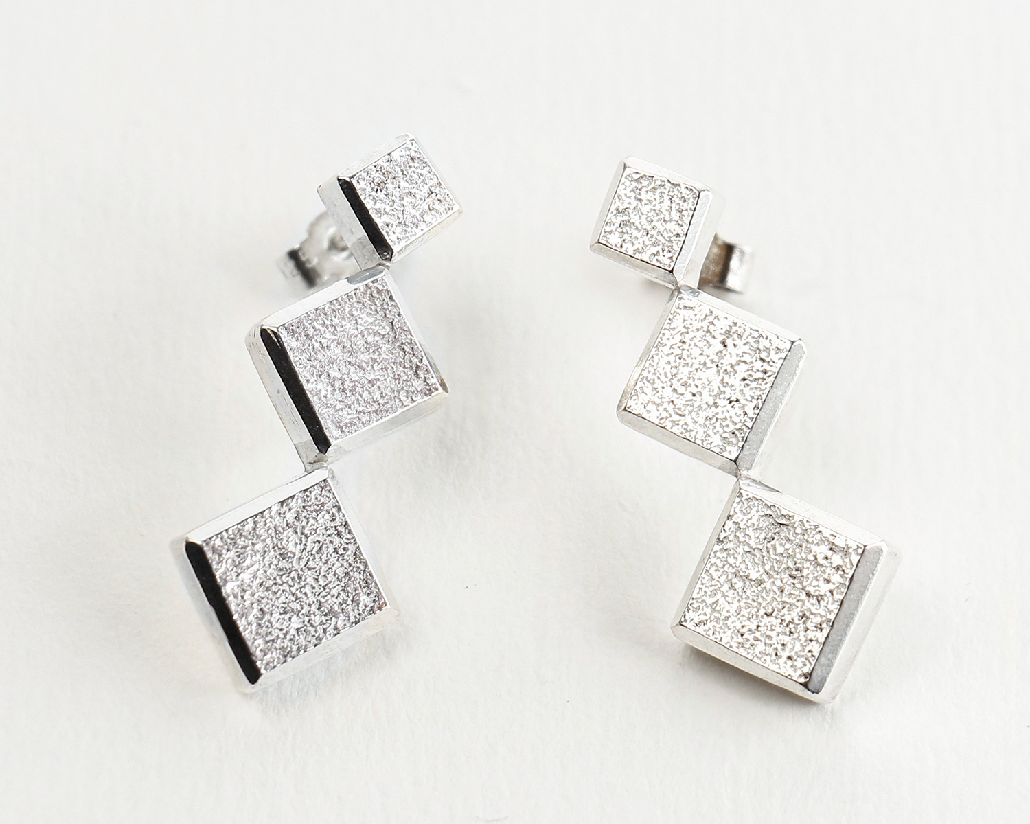 Three Square Earrings by Jill Newbrook
