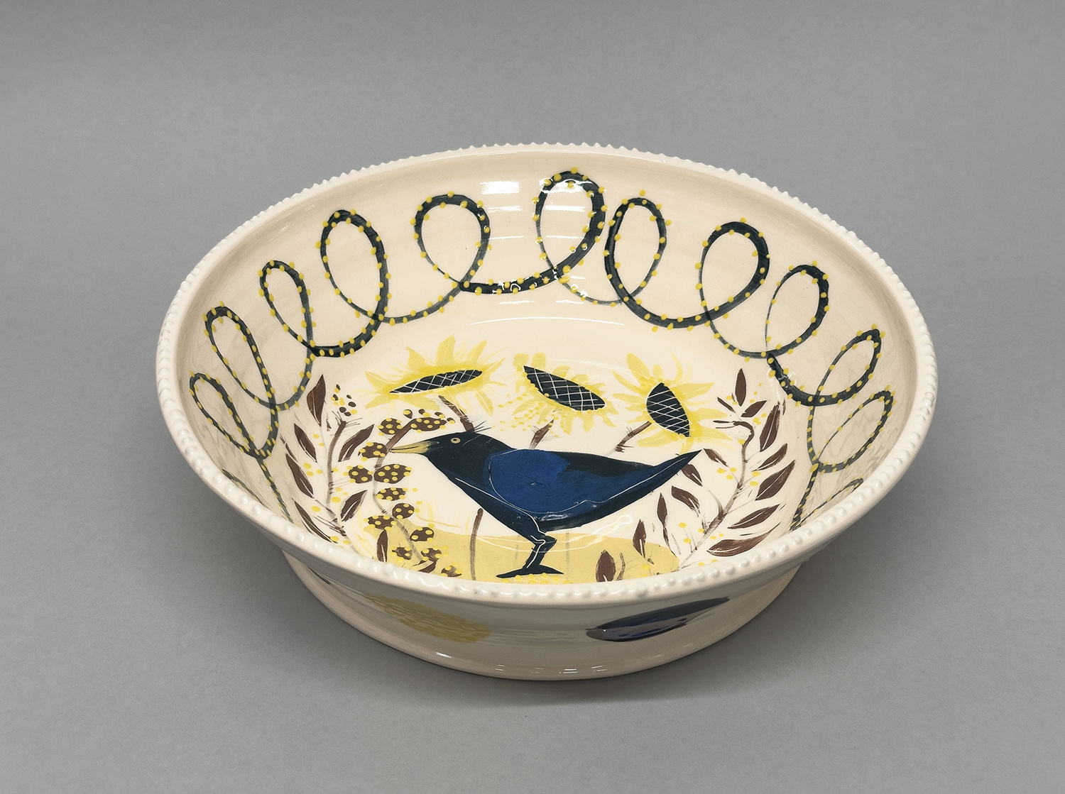 Round Bowl with Bird by Irena Sibrijns