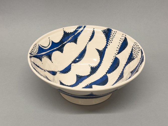 Image of Bowl with Blue Pattern