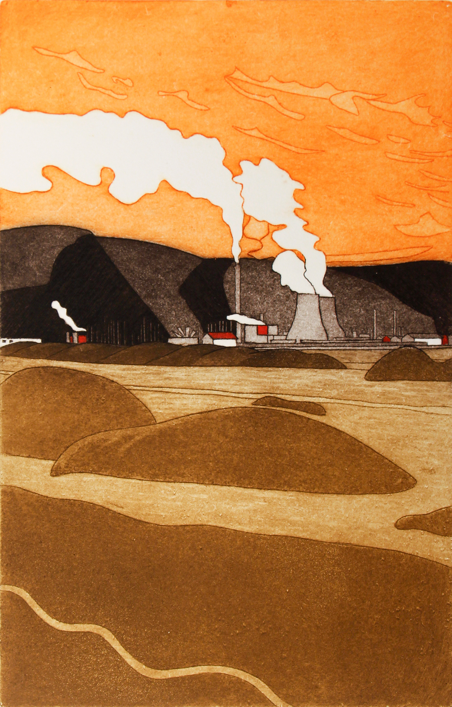 Welsh Industrial Scene by John Brunsdon