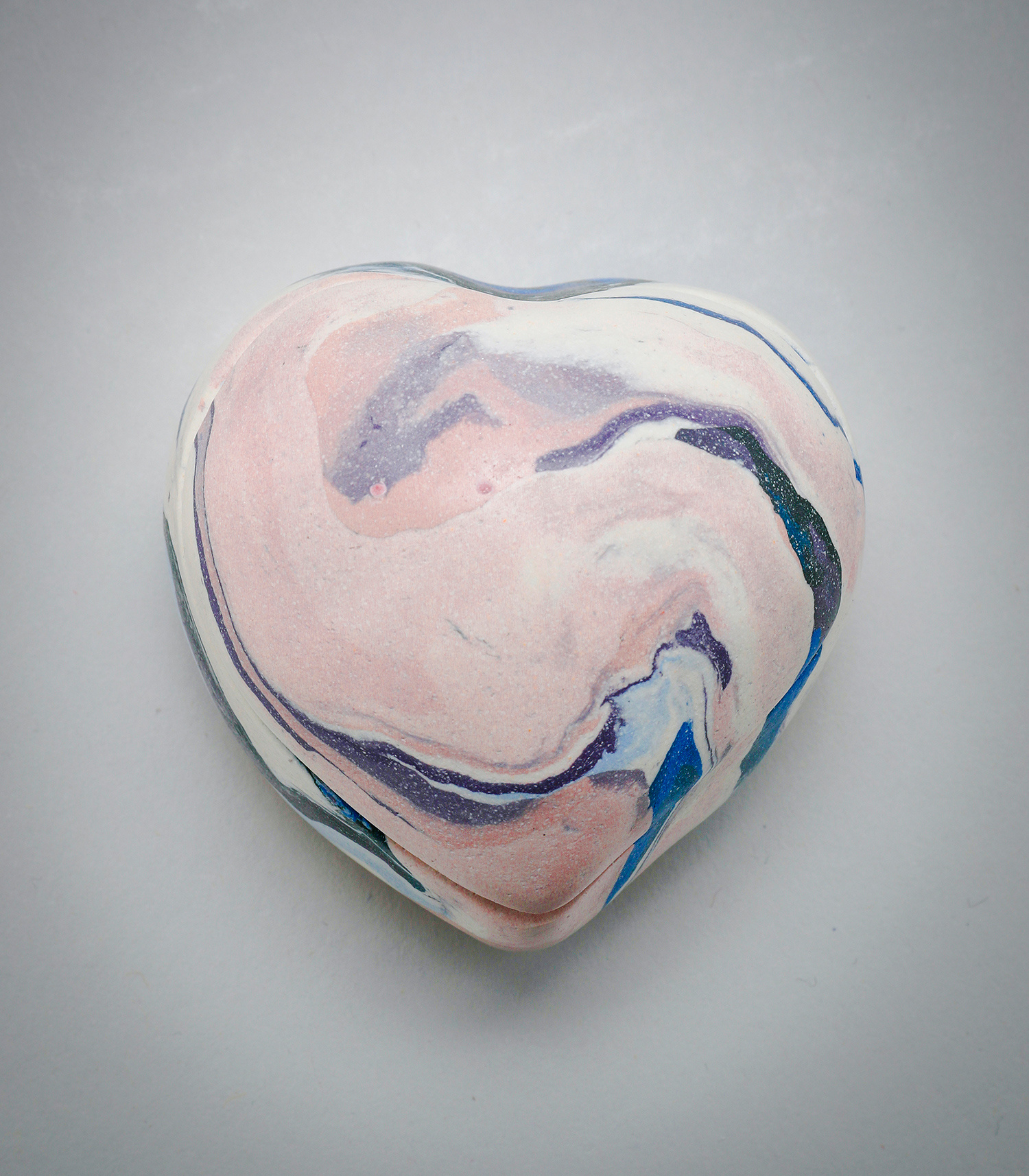 Heart Box, pink & blue by Judy McKenzie