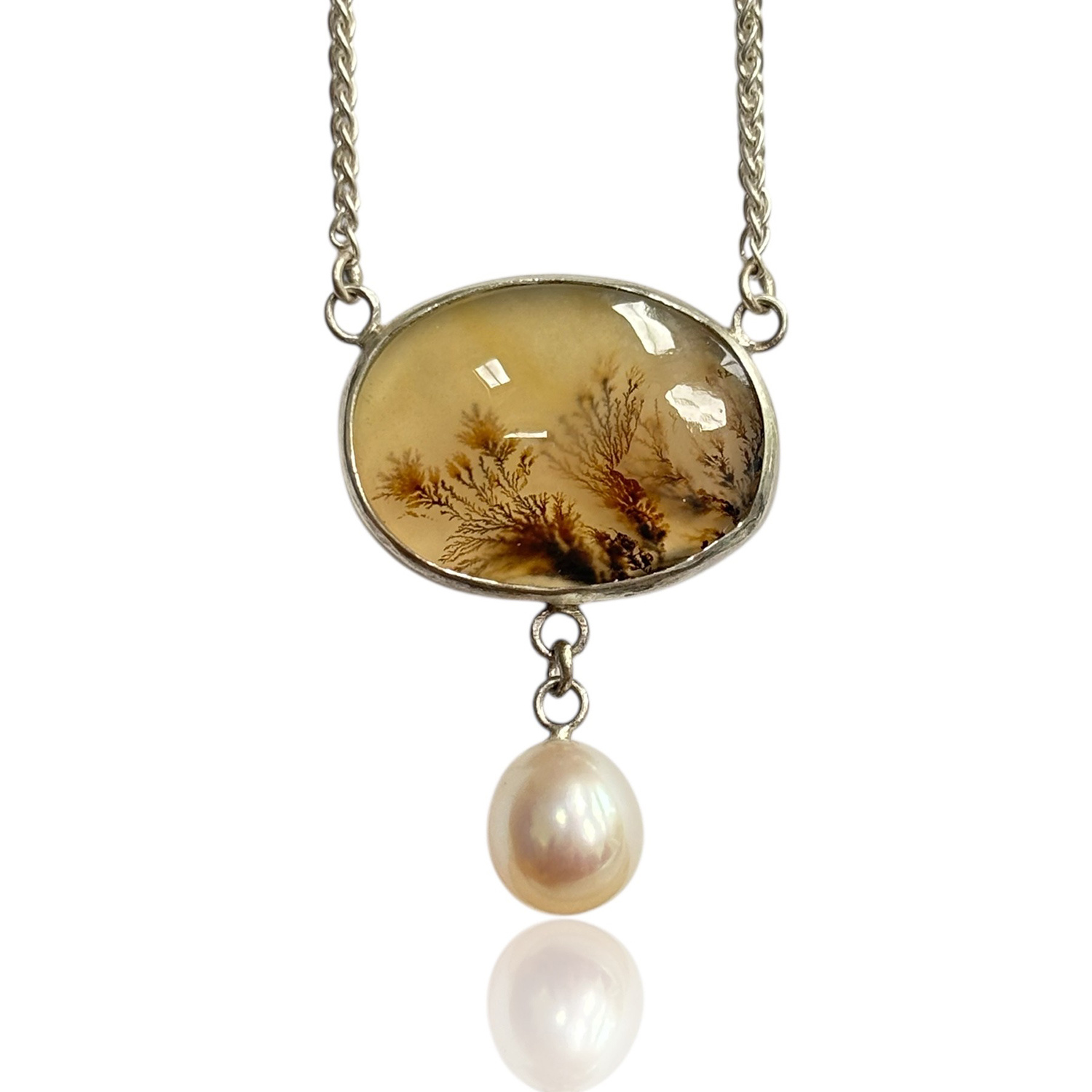 Oval Dendrite Pendant by Kate Bajic