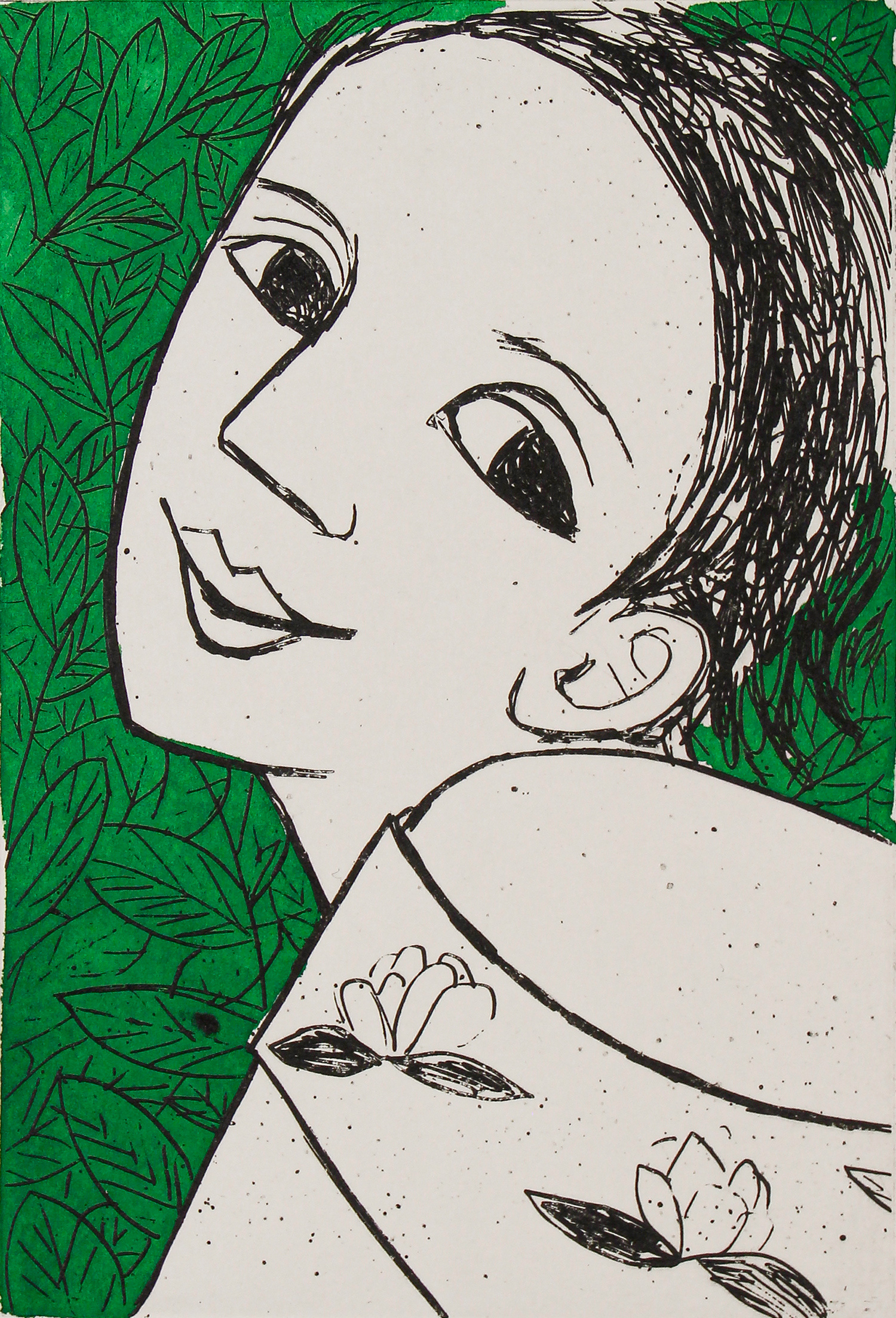 Lady with Leaves by Anita Klein