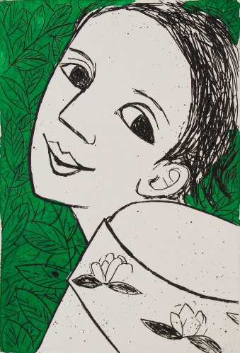 Lady with Leaves