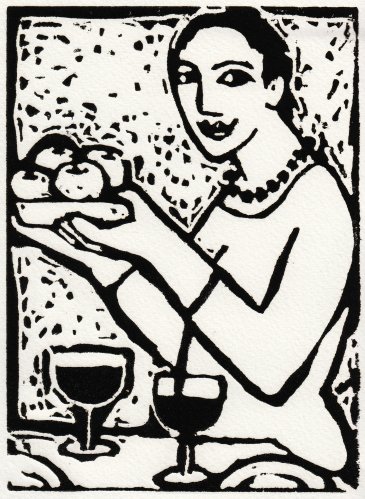 Lady Serving Apples