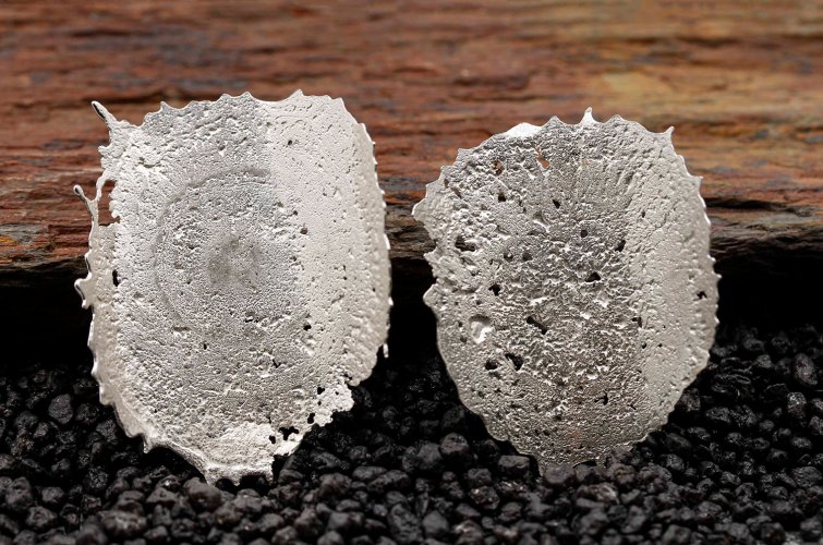 Curved Splash Disc Earrings