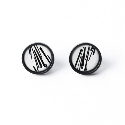 Image of Shred Marked Disc Stud Earrings