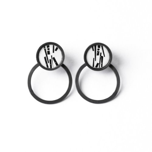 Image of Shred Marked Hoop Earrings