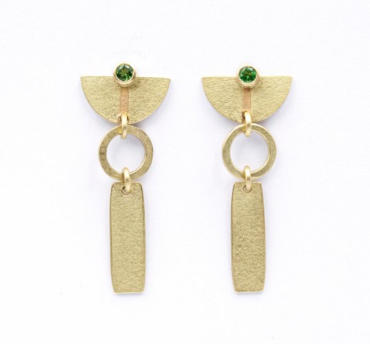 Earrings, Long 1/2 Disc