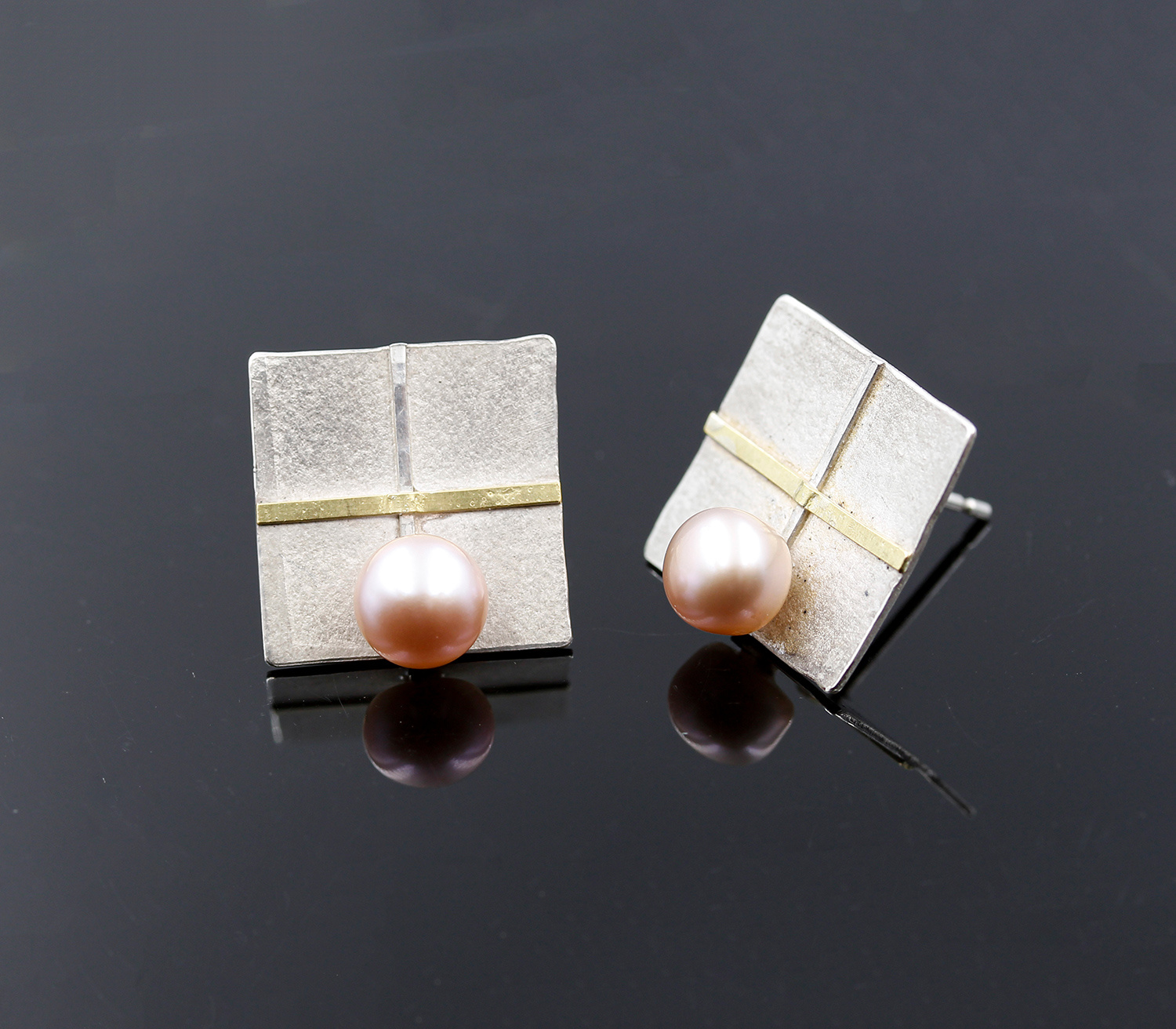 Earrings, Square by Catherine Mannheim