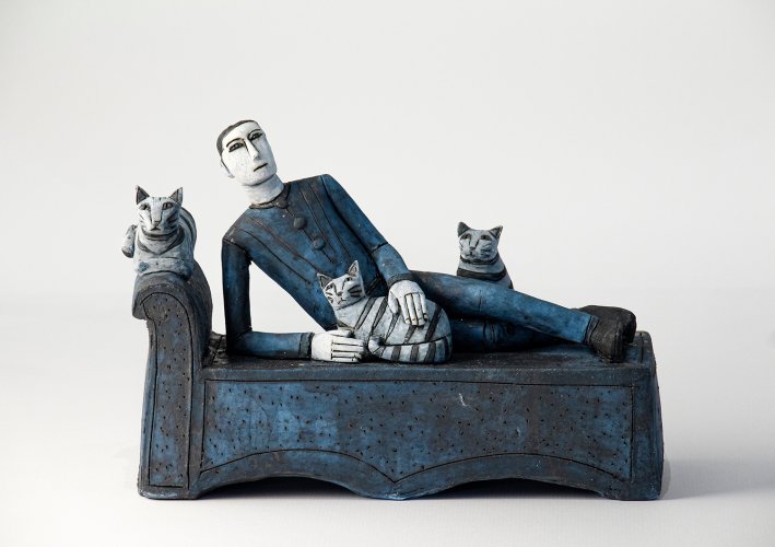 Man with Cats