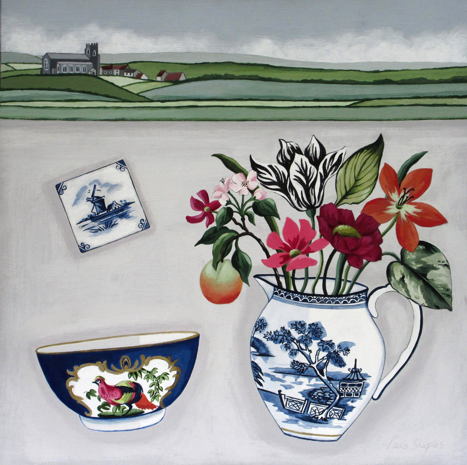Worcester Bowl in a Norfolk Landscape by Paula Sharples