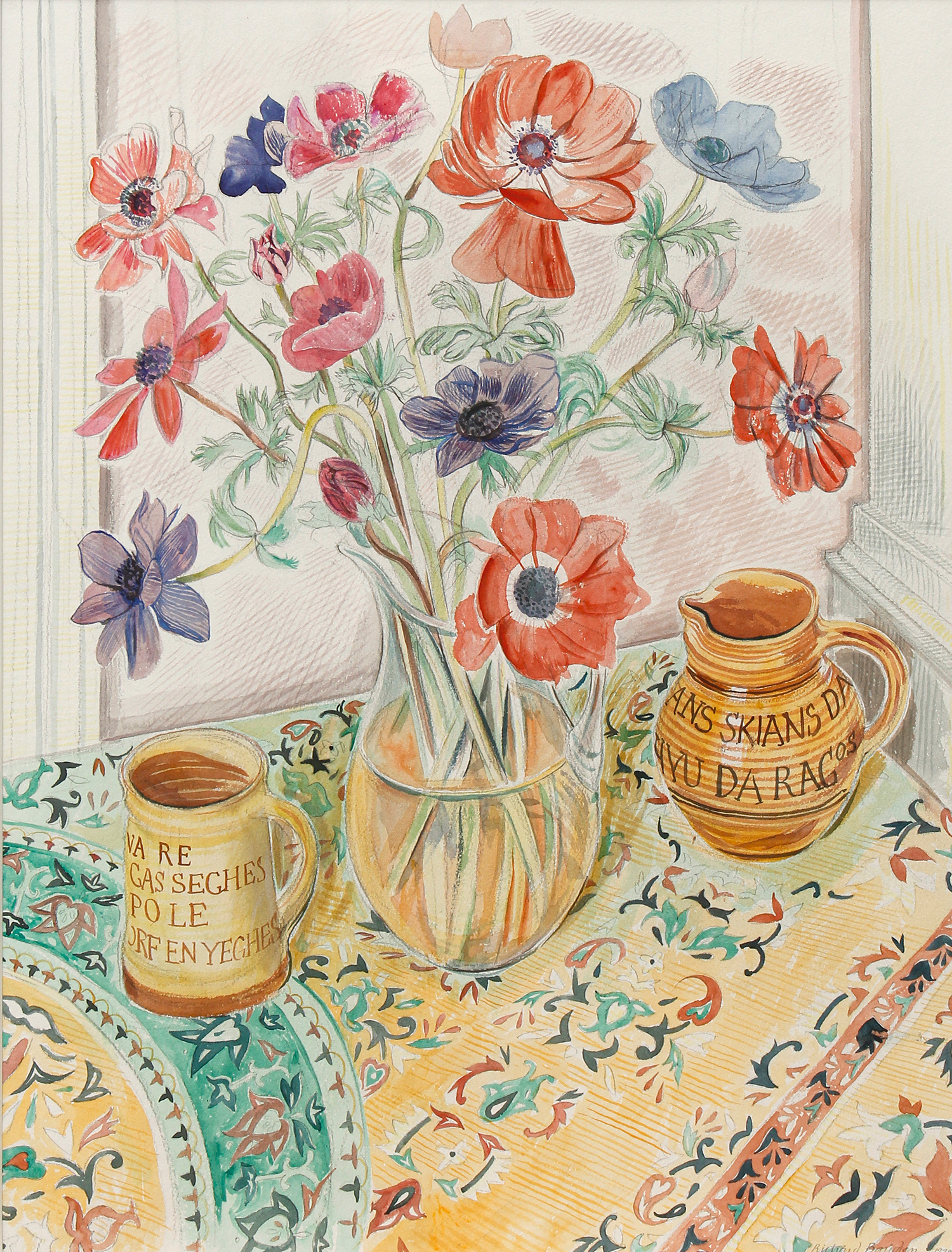 Cardew Pots & Anemones by Richard Bawden